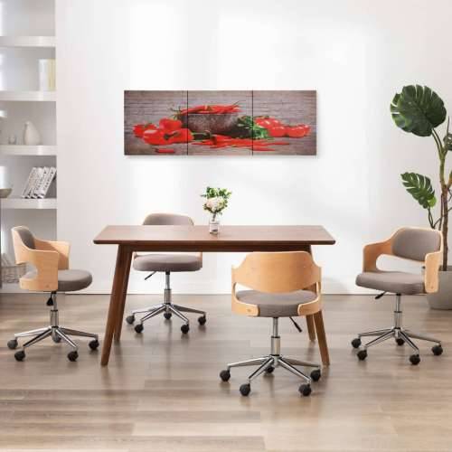 Set zidnih slika na platnu s uzorkom paprika šareni 120 x 40 cm Cijena