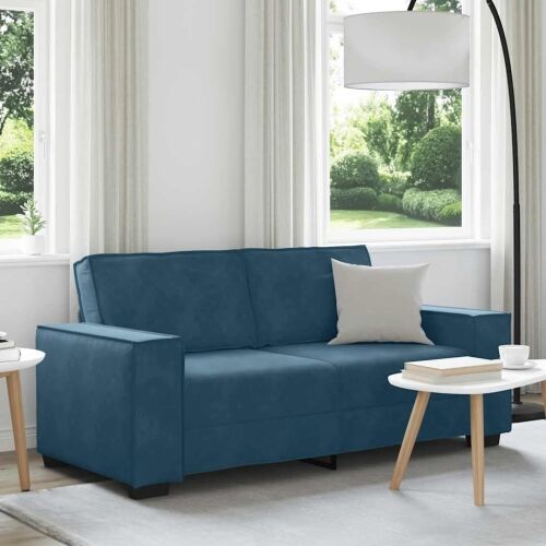Dvosjed Plavi 180x78x84 cm Baršun - Plava 1 180 cm Plava Cijena