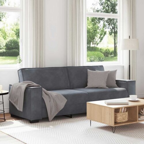 Trosjed Sofa Tamno siva 220x78x84 cm Baršun - Tamno siva 1 220 cm Tamno siva Cijena