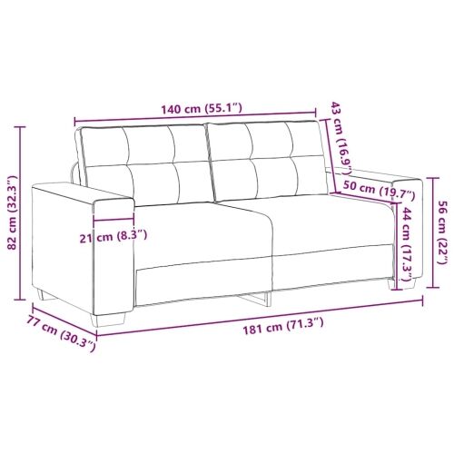 Dvosjed svijetlosivi 180x77x82 cm baršun - Svjetlosiva 1 180 cm Svjetlosiva Cijena