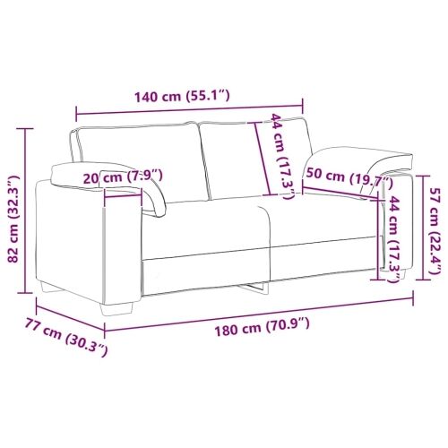 Dvosjed Smeđa 180 cm tkanina - Smeđa 180 cm Cijena