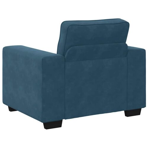 Sofa fotelja plava 100x77x82 cm baršun - Plava 1 100 cm Plava Cijena