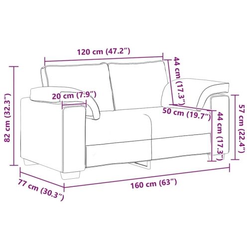 Dvosjed tamno sivi 160x77x82 cm baršun - Tamno siva 1 160 cm Tamno siva Cijena
