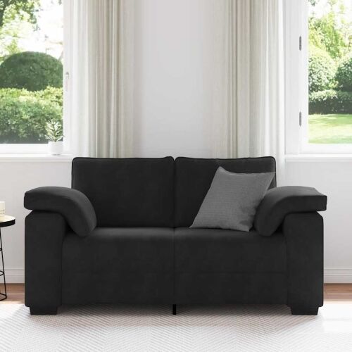 Dvosjed Crni 160x77x82 cm Baršun - Crna 1 160 cm Crna Cijena