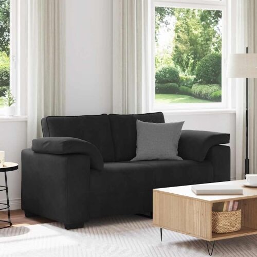 Dvosjed Crni 160x77x82 cm Baršun - Crna 1 160 cm Crna Cijena