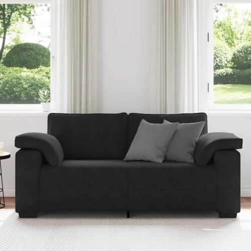 Dvosjed Crni 180x77x82 cm Baršun - Crna 1 180 cm Crna Cijena