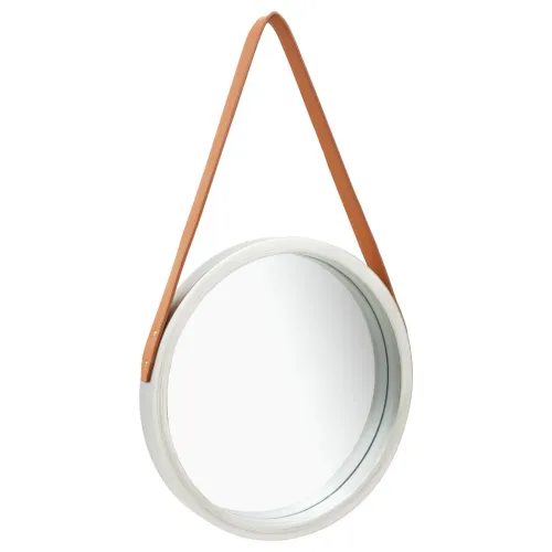 Zidno ogledalo s trakom 40 cm srebrno - Srebrno Ø 40 cm 1 Srebrno Cijena
