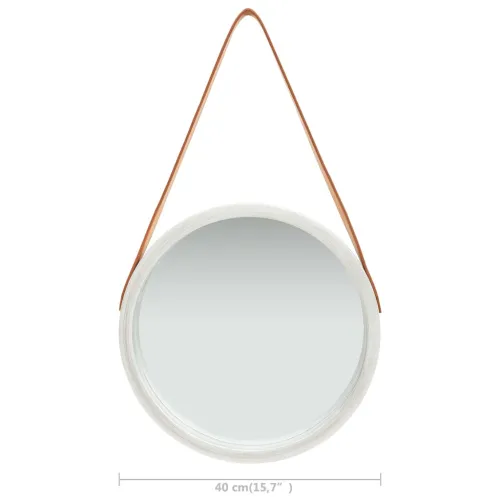 Zidno ogledalo s trakom 40 cm srebrno - Srebrno Ø 40 cm Cijena