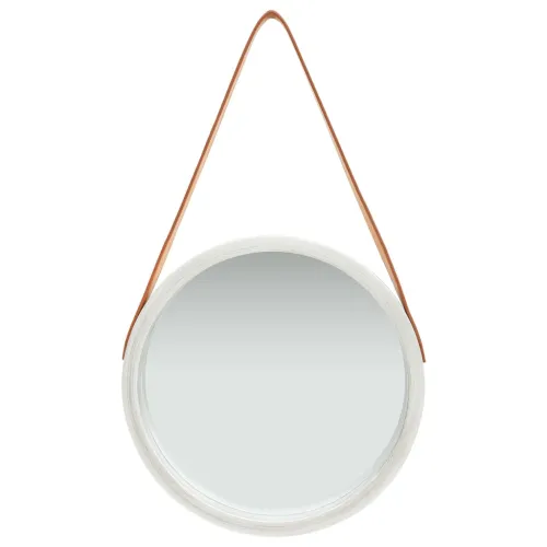 Zidno ogledalo s trakom 40 cm srebrno - Srebrno Ø 40 cm 1 Srebrno Cijena