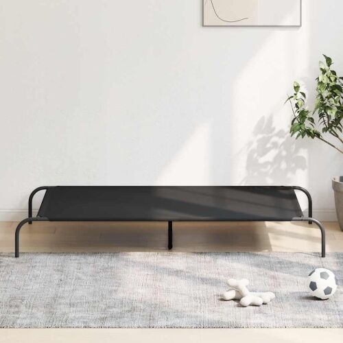 Povišeni krevet za pse crni 150x90x20 cm Oxford tkanina i čelik - Crna 150 x 90 cm oxford fabric Crna Cijena
