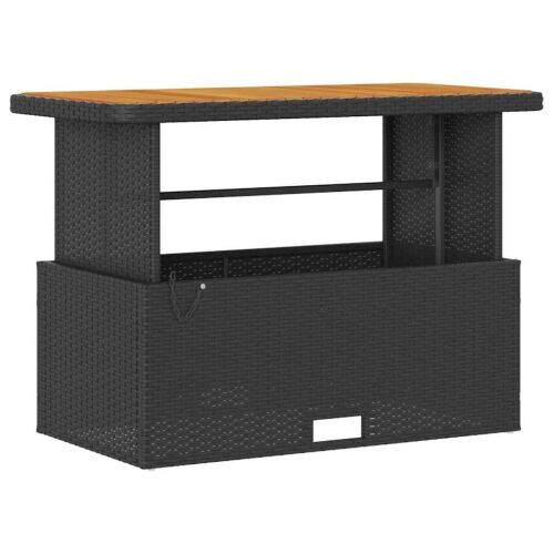Vrtni set za objed 4 kom. Crna poliratan - Crna 110 cm 3 stolice Cijena