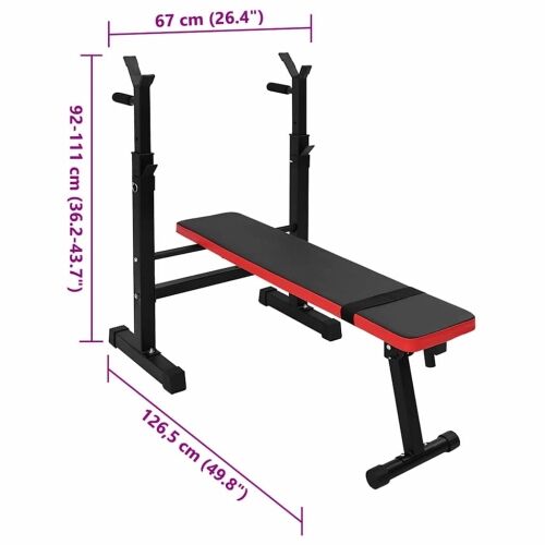 Klupa za težine Crna 126.5 x 67 x 111 cm Cijena