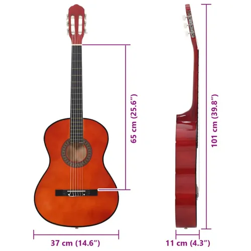 12-dijelni set klasične gitare za početnike 4/4 39”&nbsp;  &nbsp; - Tamno smeđa 4/4 39” Cijena