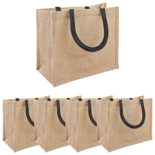 Torbe od jute 5 Prirodna i crna 26 x 22 x 14 cm 100% Jut - Prirodna i crna 26 x 22 x 14 cm 5 Cijena