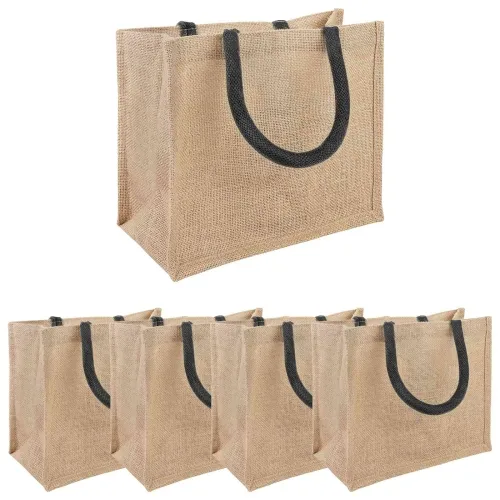Torbe od jute 5 Prirodna i crna 26 x 22 x 14 cm 100% Jut - Prirodna i crna 26 x 22 x 14 cm 5 Cijena
