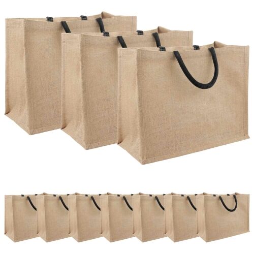 Torbe od jute 10 Prirodna i crna 42 x 33 x 19 cm 100% Jut - Prirodna i crna 42 x 33 x 19 cm 10 Cijena
