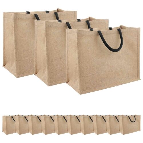 Torbe od jute 50 Prirodna i crna 42 x 33 x 19 cm 100% Jut - Prirodna i crna 42 x 33 x 19 cm 50 Cijena