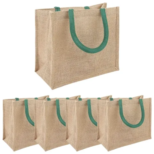 Torbe od jute 5 Prirodna i zelena 26 x 22 x 14 cm 100% Jut - Prirodna i zelena 26 x 22 x 14 cm 5 Cijena