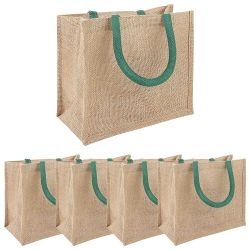 Torbe od jute 5 Prirodna i zelena 26 x 22 x 14 cm 100% Jut - Prirodna i zelena 26 x 22 x 14 cm 5 Cijena