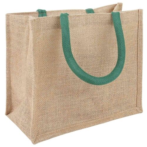 Torbe od jute 10 Prirodna i zelena 26 x 22 x 14 cm 100% Jut - Prirodna i zelena 26 x 22 x 14 cm 10 Cijena