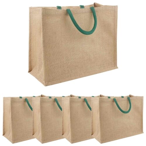 Torbe od jute 5 Prirodna i zelena 42 x 33 x 19 cm 100% Jut - Prirodna i zelena 42 x 33 x 19 cm 5 Cijena