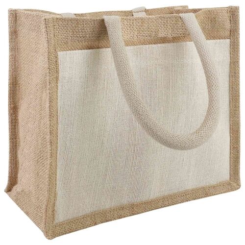Torbe od jute s džepom 5 Prirodna i bijela 26 x 22 x 14 cm - 26 x 22 x 14 cm 5 Cijena