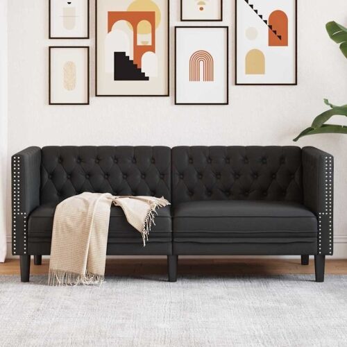 Sofa Crna 174 x 74,5 x 70,5 cm PVC - Za 2 osobe Cijena