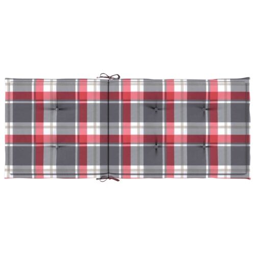 Sklopive stolice s jastucima, 6 kom., masivno tikovino - Crveni karirani uzorak 120 x 50 x 3 cm 6 Crveni karirani uzorak Cijena