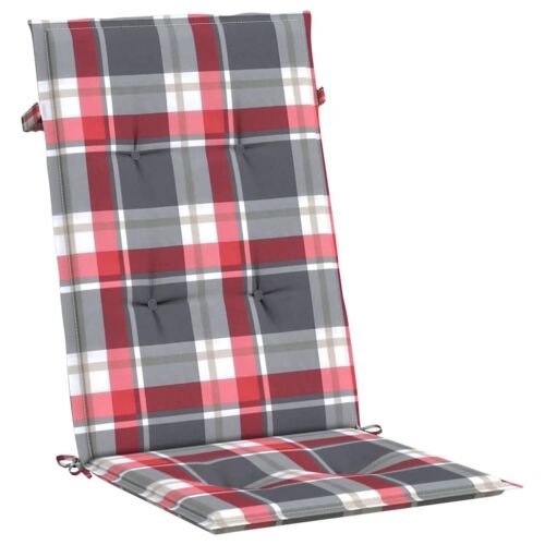 Sklopive stolice s jastucima, 6 kom., masivno tikovino - Crveni karirani uzorak 120 x 50 x 3 cm 6 Crveni karirani uzorak Cijena