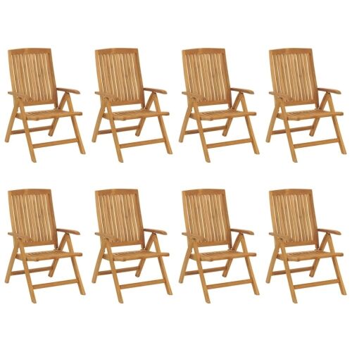 Sklopive stolice s jastucima, 8 kom., masivno tikovino - boja crnog vina 120 x 50 x 3 cm 8 Boja crnog vina Cijena