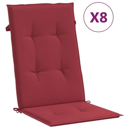 Sklopive stolice s jastucima, 8 kom., masivno tikovino - boja crnog vina 120 x 50 x 3 cm 8 Boja crnog vina Cijena