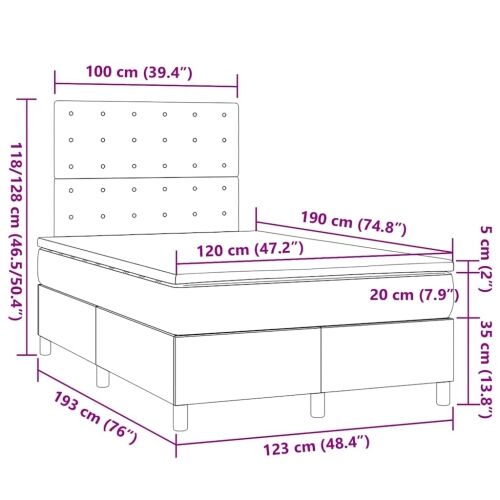 Krevet box spring s madracem krem 120 x 190 cm od tkanine - Krema 120 x 190 cm gumbi Krema Cijena