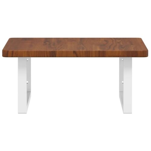 Zidna polica za Lavabo - Umivaonik od čelika i masivne hrastovine - tamno smeđe i bijele boje 50 x 50 x 2.5 cm 1 Pravokutno Cijena