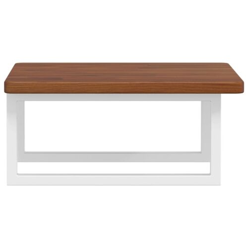 Zidna polica za Lavabo - Umivaonik od čelika i masivne hrastovine - tamno smeđe i bijele boje 50 x 50 x 2.5 cm 1 Pravokutno Cijena
