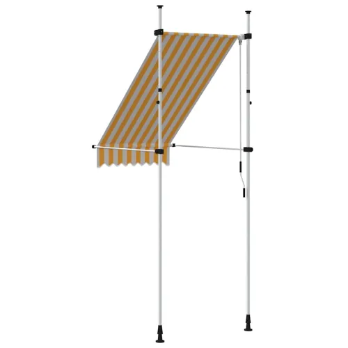 Tenda na ručno uvlačenje 100 cm narančasto-bijela prugasta - Narančasta i bijela 100 cm Bijeli okvir Cijena