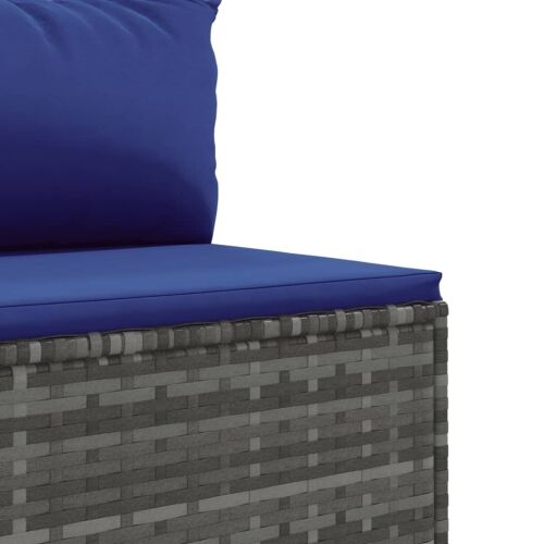 Vrtna garnitura - 9-dijelni set vrtnih sofa od poliratana s jastucima sivi - Siva i plava 4x kutna + 5x srednja 1 Siva i plava Cijena