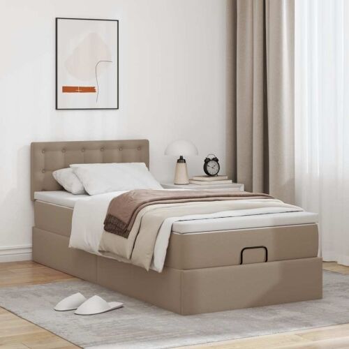 otoman krevet s madracem cappuccina 80x200cm umjetna koža - cappucino 80 x 200 cm Cappucino 80 x 200 cm Cijena