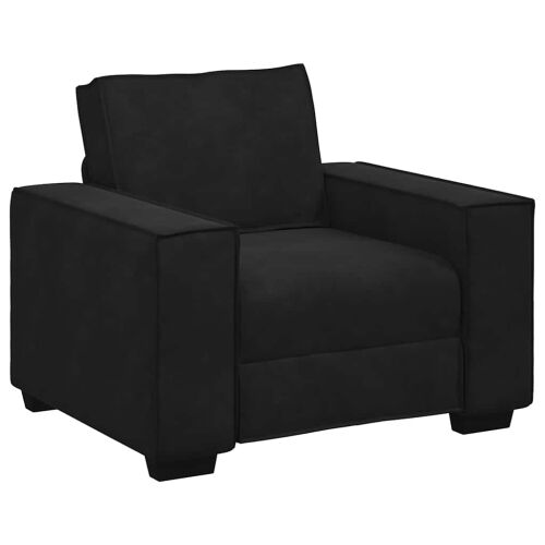 3-dijelni set sofa s jastucima crni baršun - Crna 1 Crna Cijena