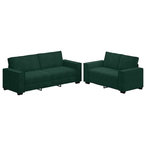 Dvodijelni set sofa s jastucima, tamnozeleni baršun - Tamnozelena 1 160 cm Tamnozelena Cijena