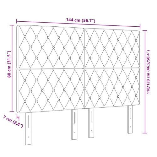Uzglavlje Crna 144 cm Baršun - Crna 140 cm Visoki uzglavlje Cijena