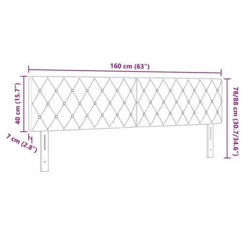 LED glava kreveta s LED trakama Ružičasta 160 cm Baršun - Ružičasta 160 cm Nizak uzglavlju Cijena