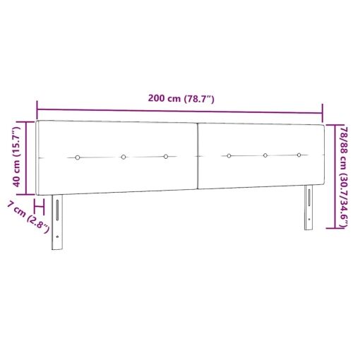LED glava kreveta s LED trakama Tamno siva 200 cm tkanina - Tamno siva 200 cm Nizak uzglavlju Cijena