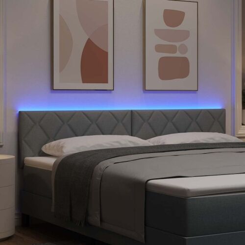 LED glava kreveta Svijetlo siva 180 cm tkanina - Svjetlosiva 180 cm Nizak uzglavlju Cijena