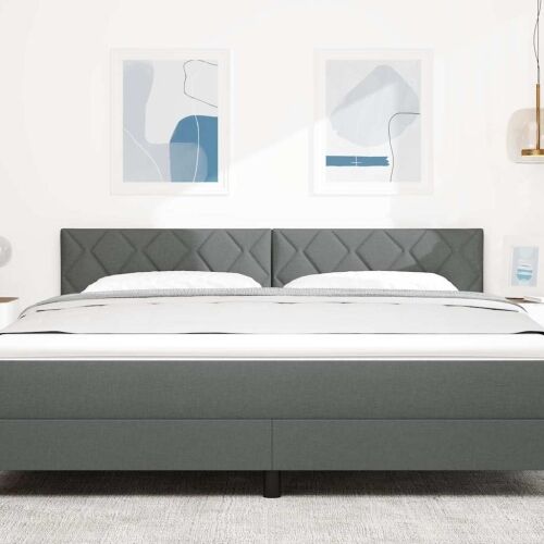 LED glava kreveta Sivi 180 cm tkanina - Tamno siva 180 cm Nizak uzglavlju Cijena