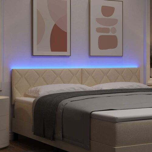 LED glava kreveta Krema 180 cm tkanina - Krema 180 cm Nizak uzglavlju Cijena