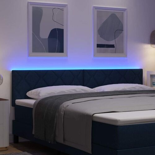 LED glava kreveta Plava 180 cm tkanina - Plava 180 cm Nizak uzglavlju Cijena