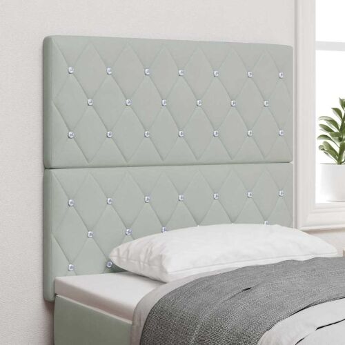LED glava kreveta s LED trakama Svijetlo siva 80 cm Baršun - Svjetlosiva 90 cm Visoki uzglavlje Cijena
