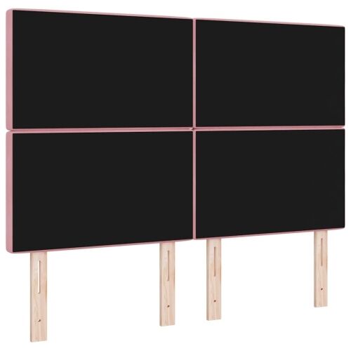 LED glava kreveta s LED trakama Ružičasta 160 cm Baršun - Ružičasta 160 cm Visoki uzglavlje Cijena