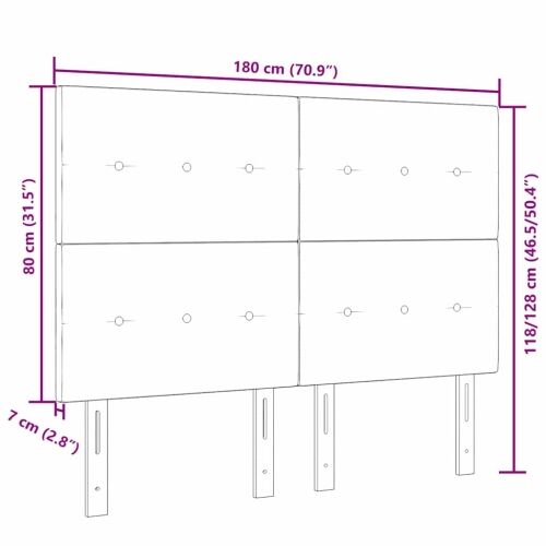 LED glava kreveta s LED trakama Tamno smeđa 180 cm tkanina - Tamno smeđa 180 cm Visoki uzglavlje Cijena