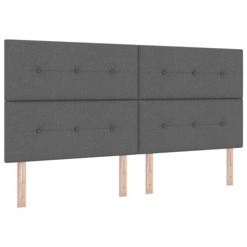 LED glava kreveta s LED trakama Tamno siva 200 cm tkanina - Tamno siva 200 cm Visoki uzglavlje Cijena